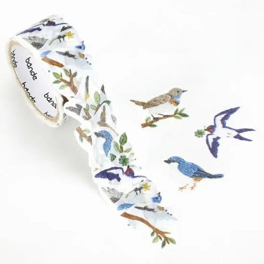 itosino Embroidery Birds in the Forest Die-Cut Washi Sticker Tape
