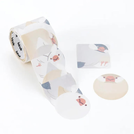 bande Writable Roll Sticker - Packed Java Sparrow Mochi Die-Cut Washi Sticker Tape