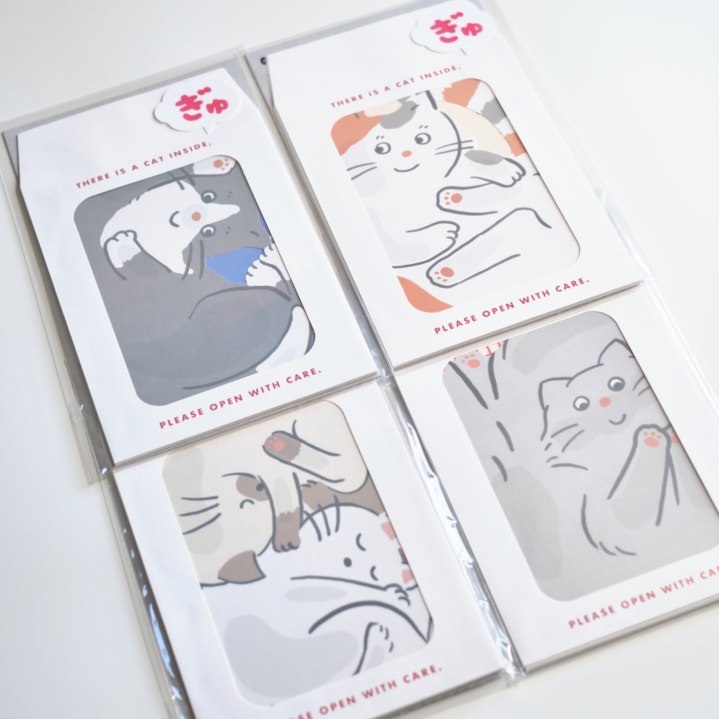 GYU-GYU 信件套裝 兩隻貓