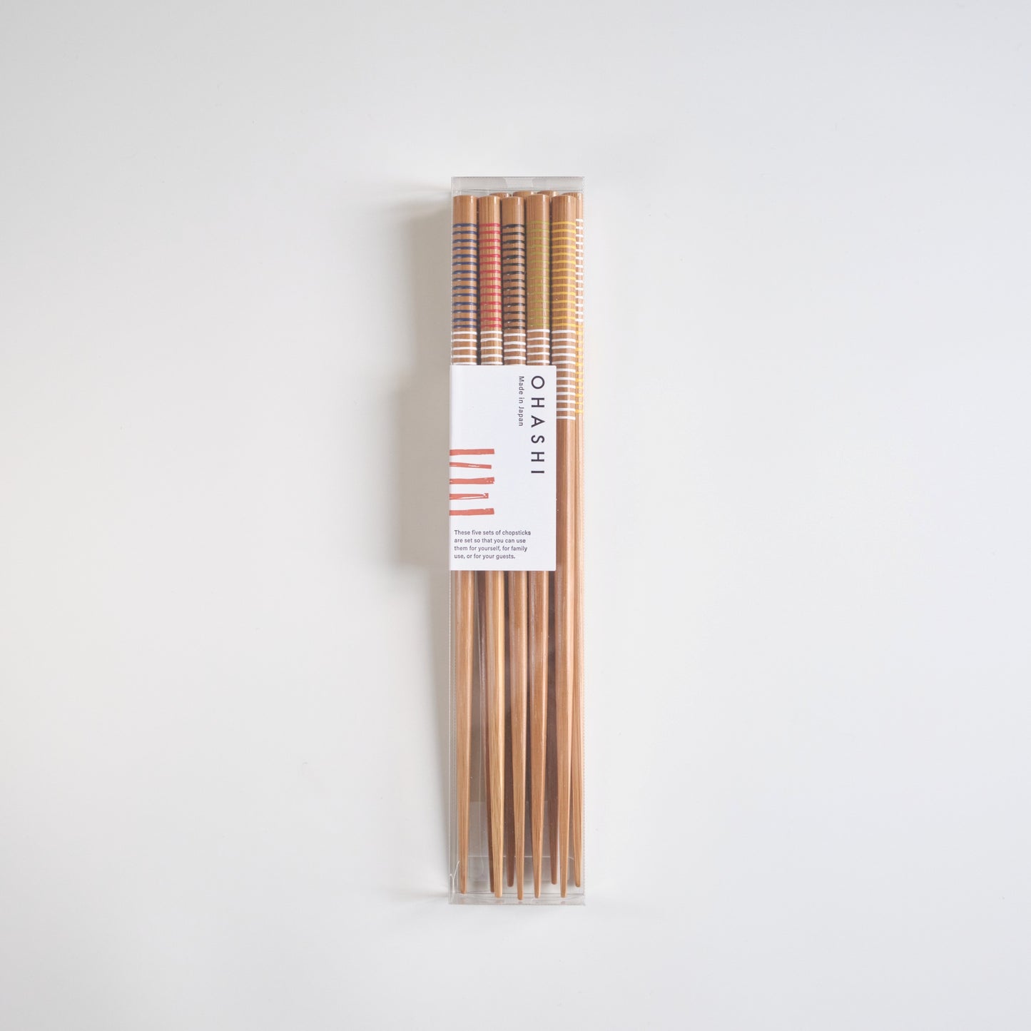 Modern Spiral Design Antibacterial Natural Bamboo Chopsticks Set (5 Pairs)