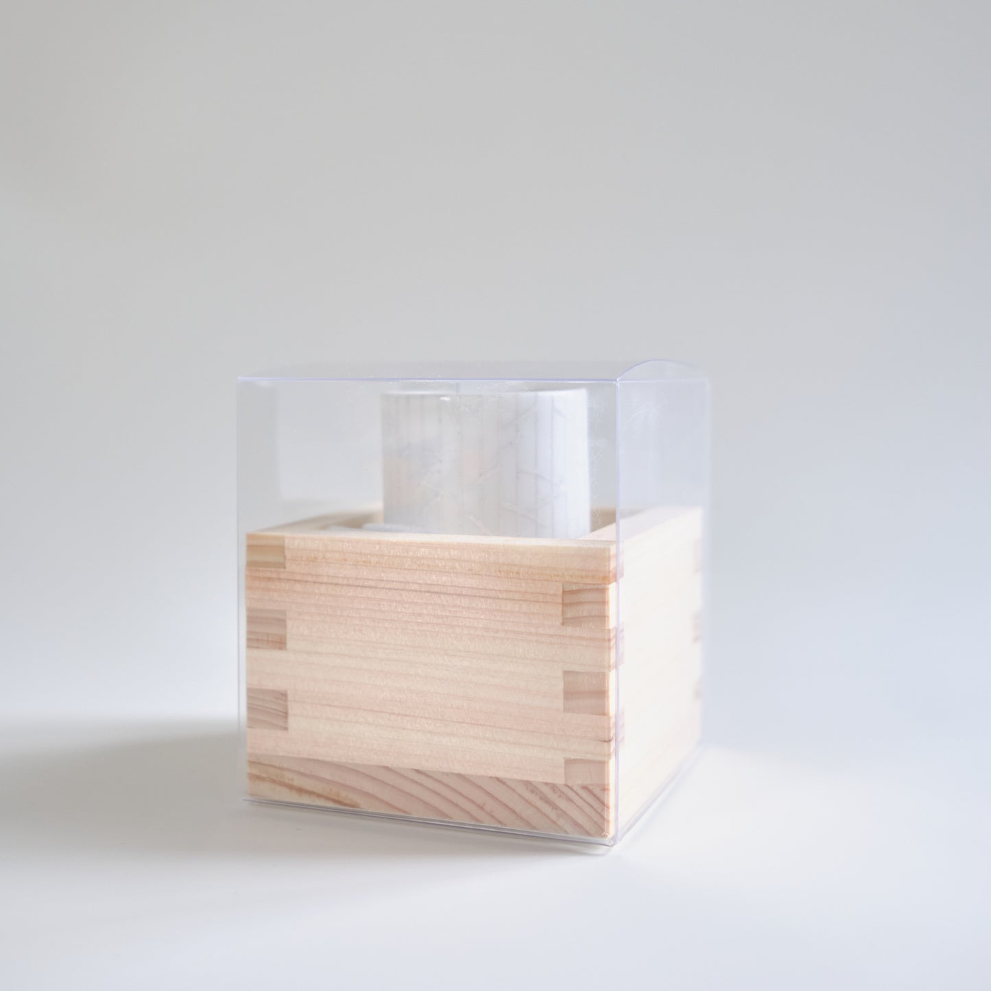 sasasa Sake Cup & Masu Wooden Box Set - Sliver Grey