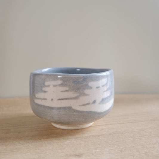 日本美濃燒 抹茶碗 - 鼠志野山水