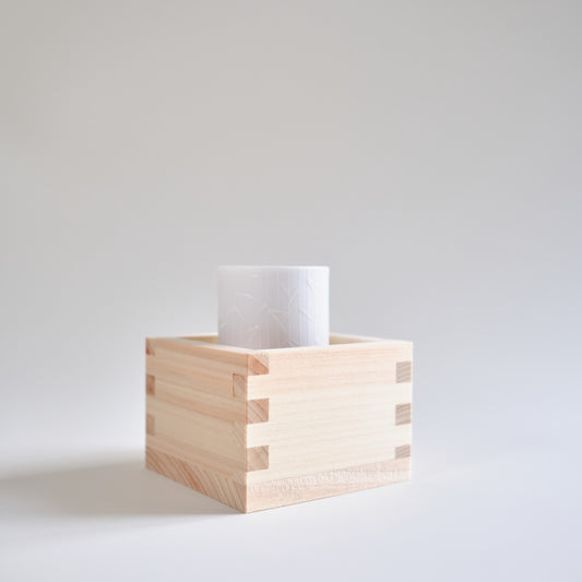 sasasa 清酒杯連木枡套裝 瓷白