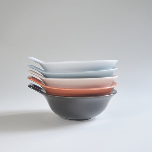 totte-plate 日本美濃燒手把小碗 五色禮盒套裝