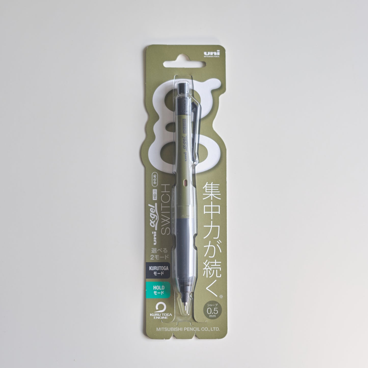 α·gel SWITCH 自動鉛筆 0.5mm 橄欖綠 - NOOK-IN